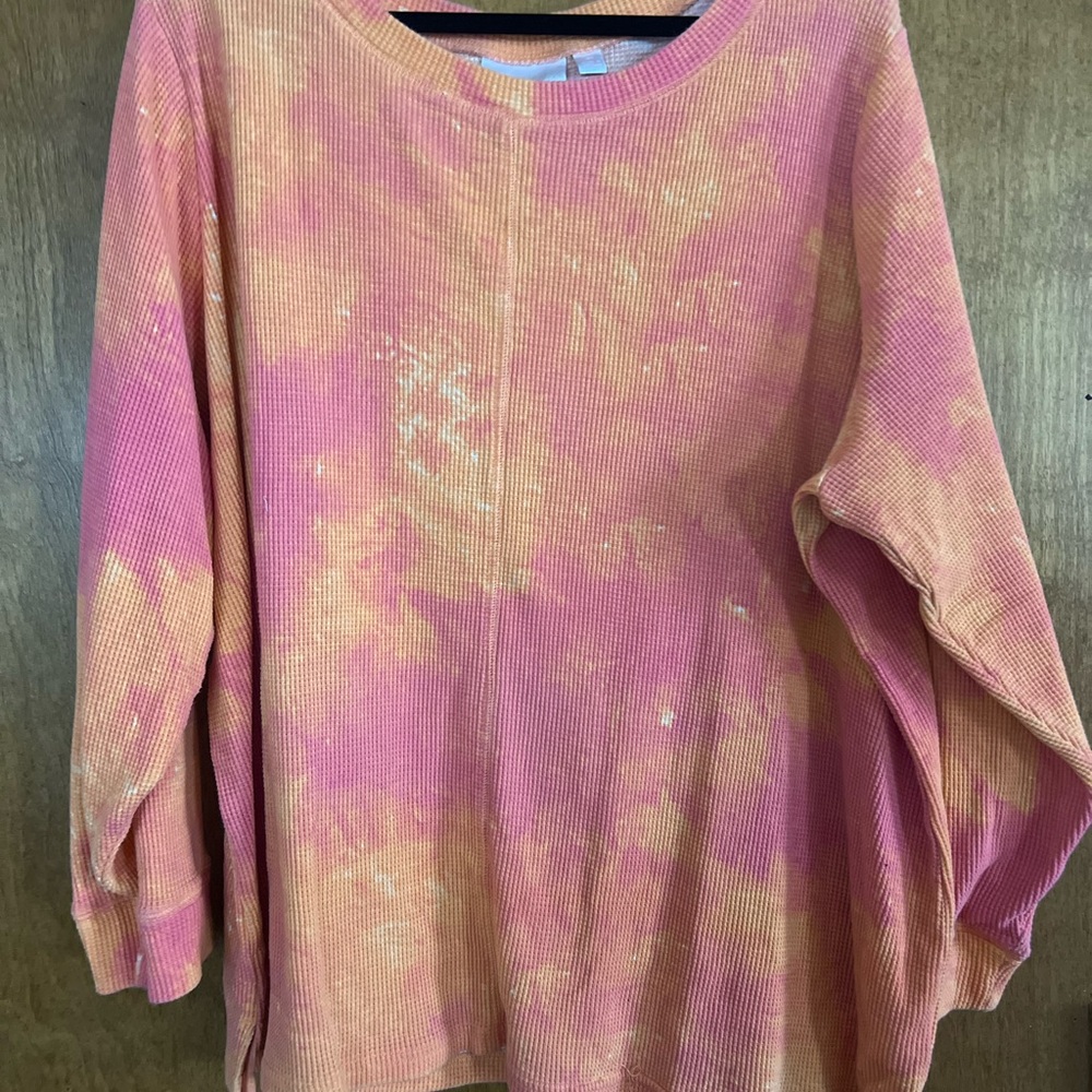 Belle by Kim Gravel Vibrant Pink and Orange Knit Top